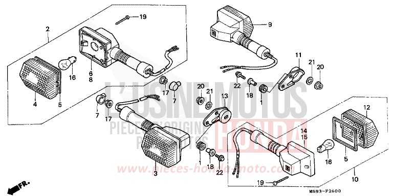 BLINKER von Africa Twin SHASTA WHITE (NH138H) von 1988